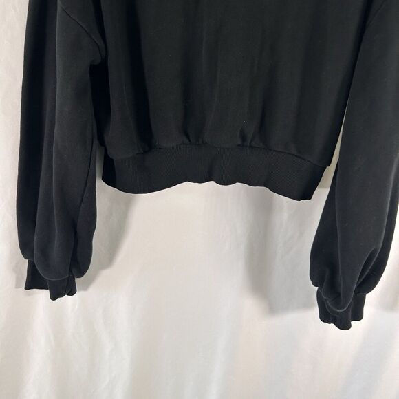 Hello Kitty X Forever 21 Hoodie Women's Large Black Cat Ears Bow Pullover - Picture 3 of 11